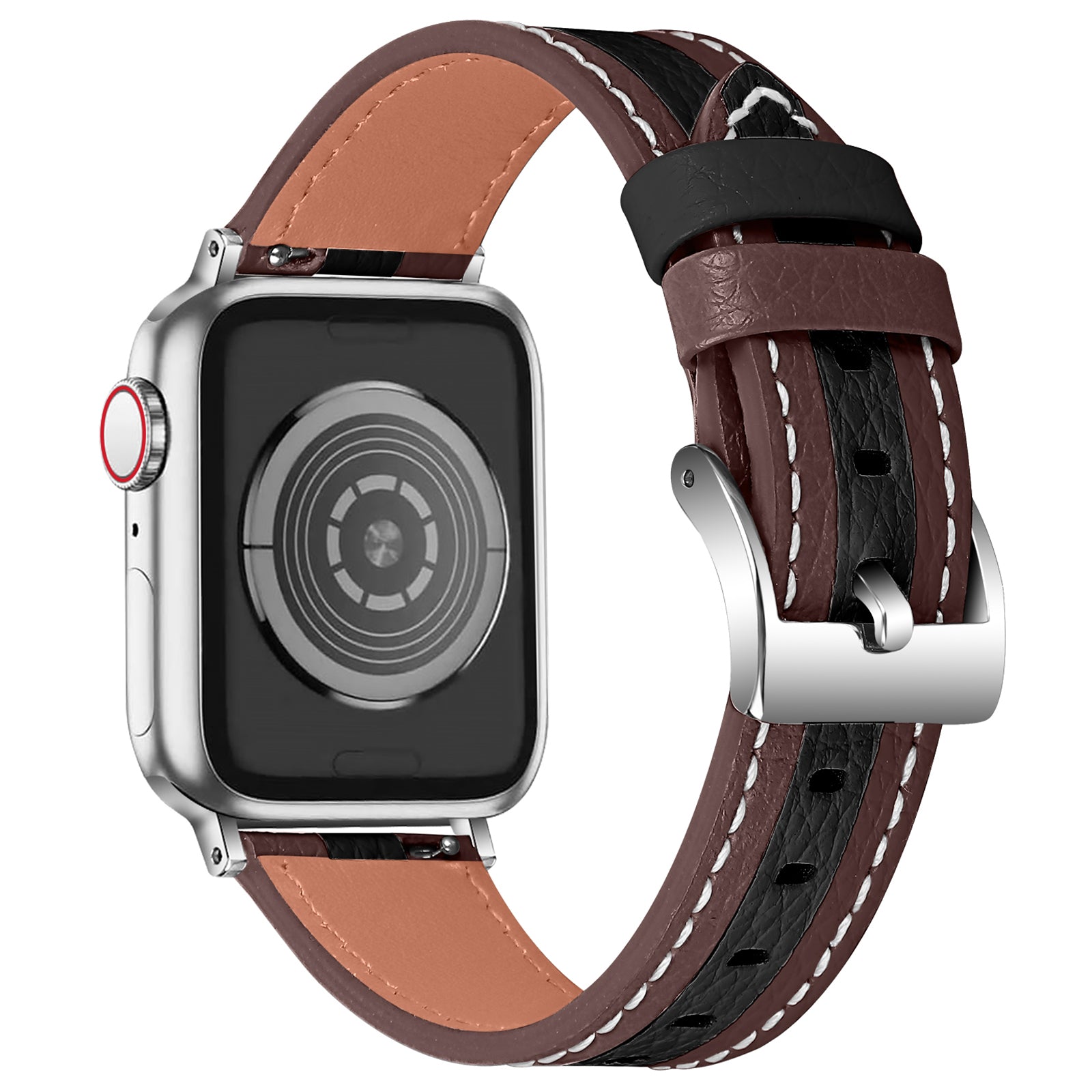 For Apple Watch Series 9 8 7 41mm 6 5 4 SE (2023) SE(2022) SE 40mm 3 2 1 38mm Genuine Leather Smart Watch Band Color Splicing Wrist Strap Replacement For Apple Watch Series 9 8 7 41mm 6 5 4 SE (2023) SE(2022) SE 40mm 3 2 1 38mm Genuine Leather Smart Watch Band Color Splicing Wrist Strap Replacement